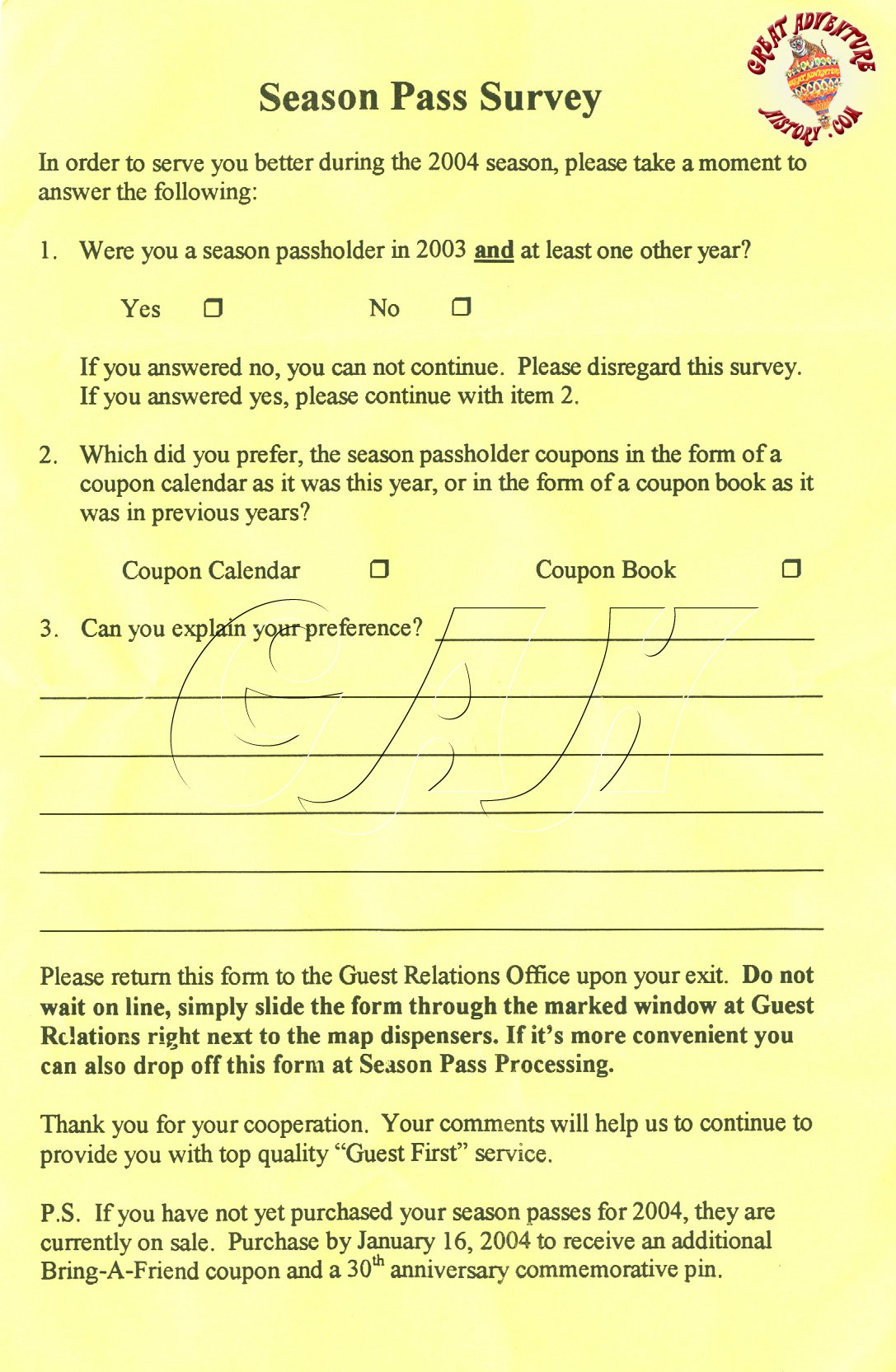 Six Flags Great Adventure Season Pass Coupon Booklets